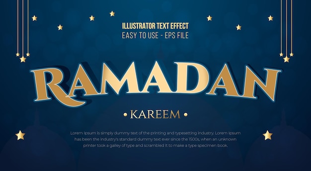 Vector ramadan kareem 3d-realistisch teksteffect