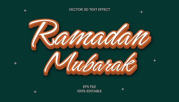 Ramadan Kareem 3D style text effect design