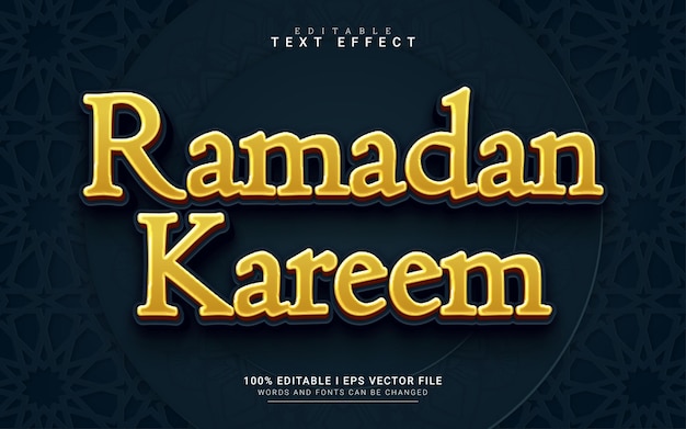 Ramadan kareem 3d style text effect