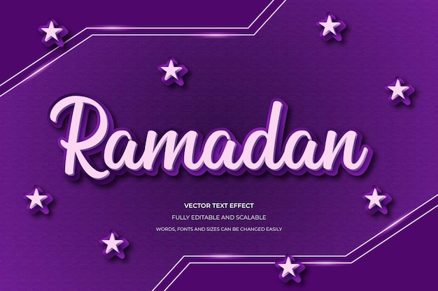 Ramadan kareem 3d text effect vector design