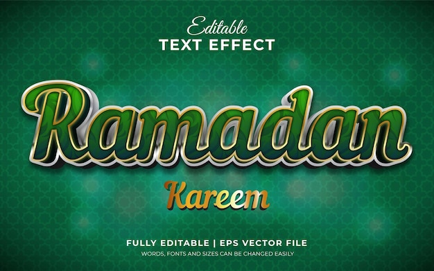 Ramadan kareem 3d text effect with golden style