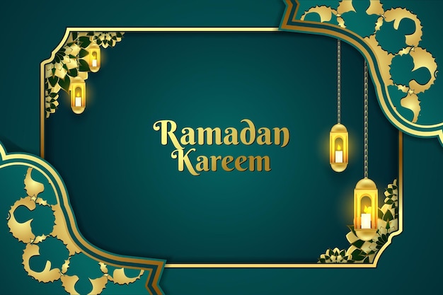 Ramadan Kareem achtergrond Islamitische goud en groene kleur