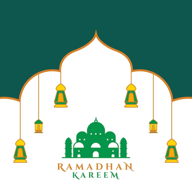 Ramadan kareem achtergrond met moskee Logo vector