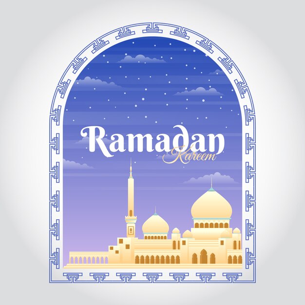 ramadan kareem achtergrond met moskee stock illustratie