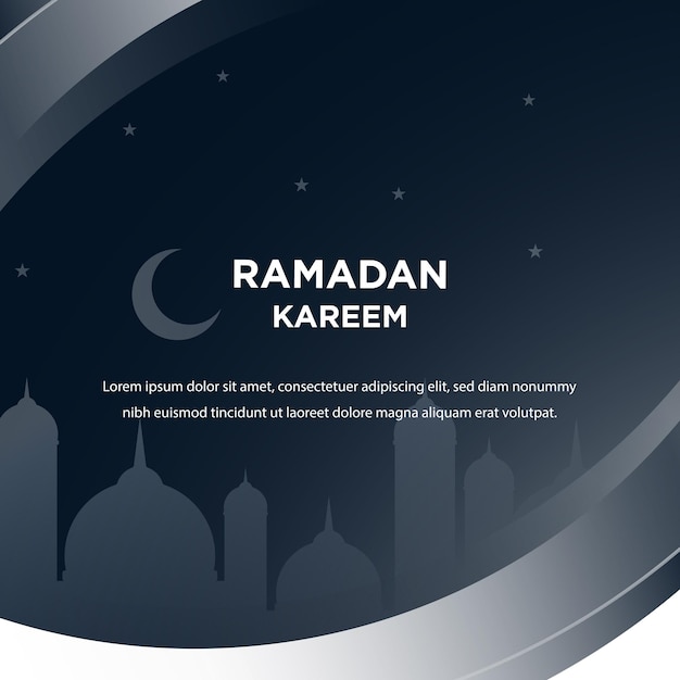 Ramadan Kareem achtergrond voor wenskaart of sociale media banner vectorillustratie