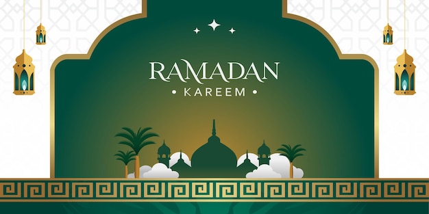 Ramadan Kareem Achtergrondontwerp Vectorillustratie voor wenskaarten, posters en banners