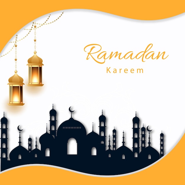 Ramadan kareem achtergrondontwerpconcept met illustratie