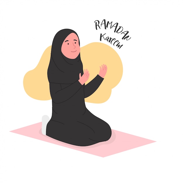 Ramadan Kareem Arabian Woman Praying