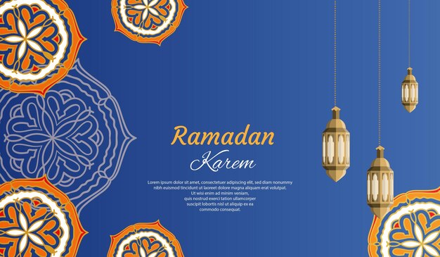 Bandiera dorata araba di ramadan kareem