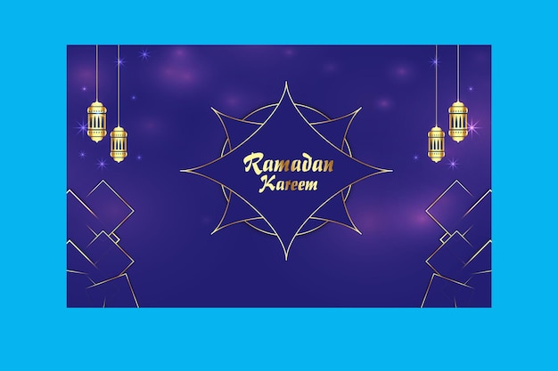 Ramadan kareem arabic golden banner