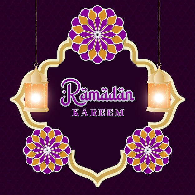 Vettore ramadan kareem sfondo decorativo di lusso islamico arabo con elementi islamici