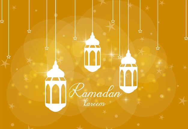 Vettore ramadan kareem lampade arabe sfondo banner islamico e sfondo decorativo eid