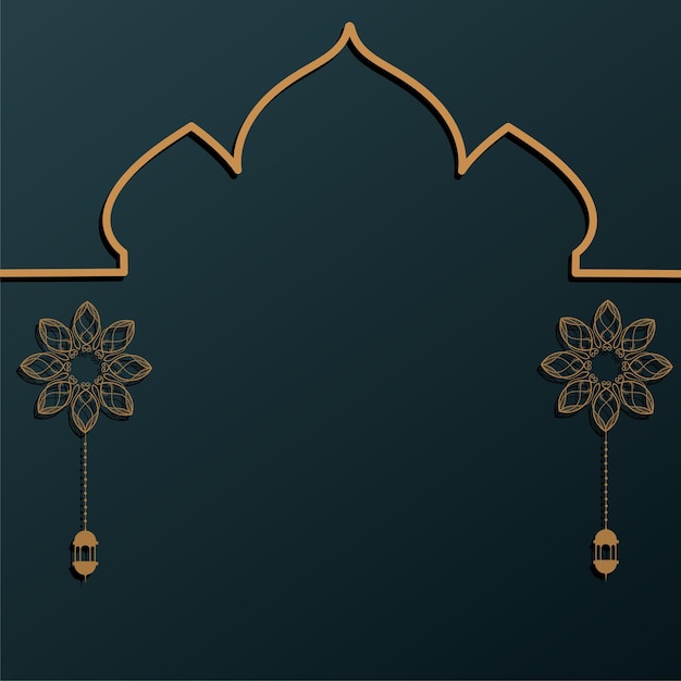 Ramadan kareem background banner vector set with luxury ornament ramadan eid mubarak background