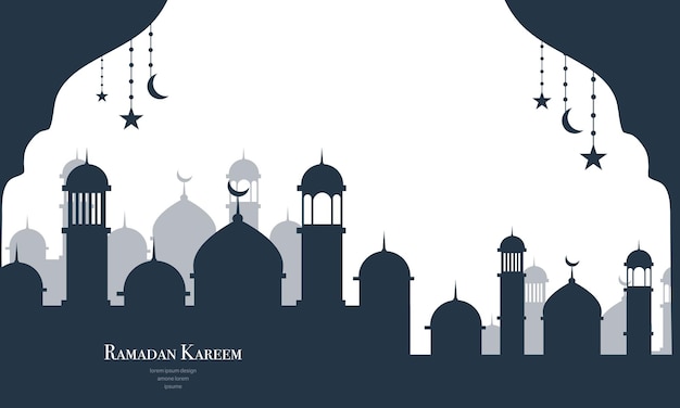 Рамадан карим фон баннер вектор набор с роскошным орнаментом рамадан ид мубарак фон