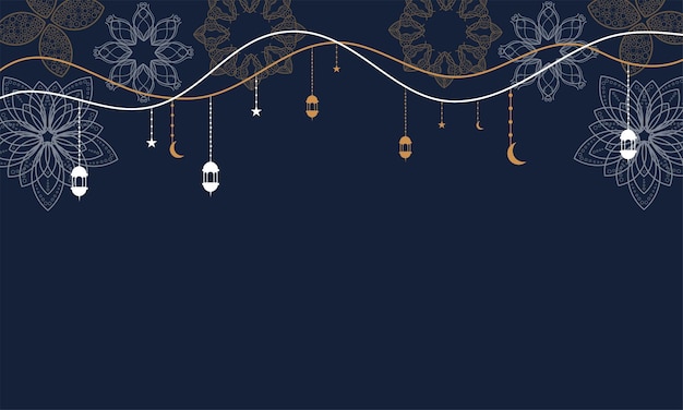 Vector ramadan kareem background banner vector set with luxury ornament ramadan eid mubarak background