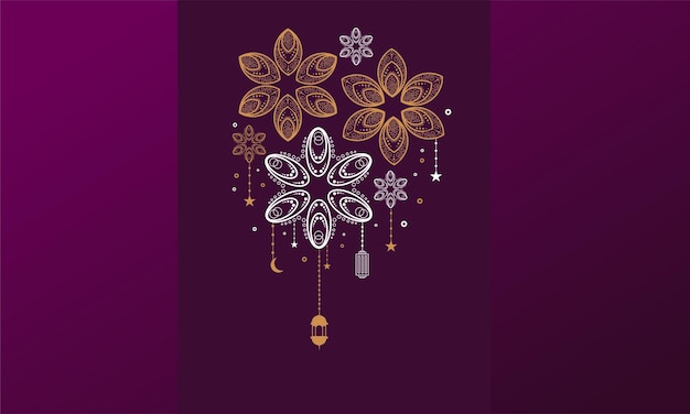 Ramadan kareem background banner vector set with luxury ornament ramadan eid mubarak background