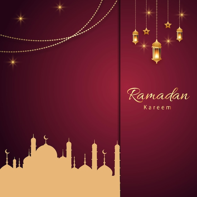 Vector ramadan kareem background design concept with illustration