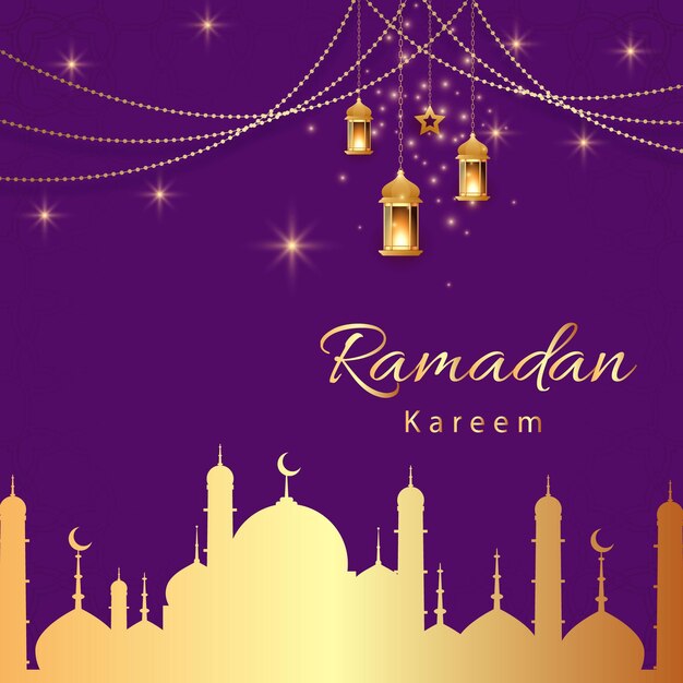 Concetto di design di sfondo ramadan kareem con illustrazione