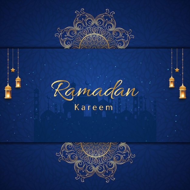 Vector ramadan kareem background design concept with illustration