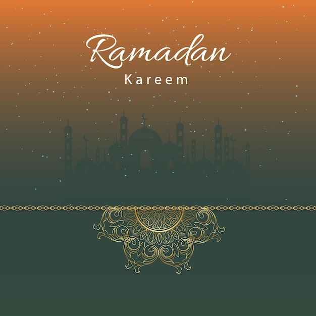 Ramadan kareem background design concept with illustration