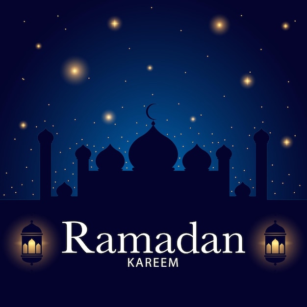 Ramadan kareem background design greeting card banner poster vector illustration