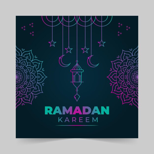 Vettore ramadan kareem background design per post sui social media e modello di banner per annunci promozionali di marketing
