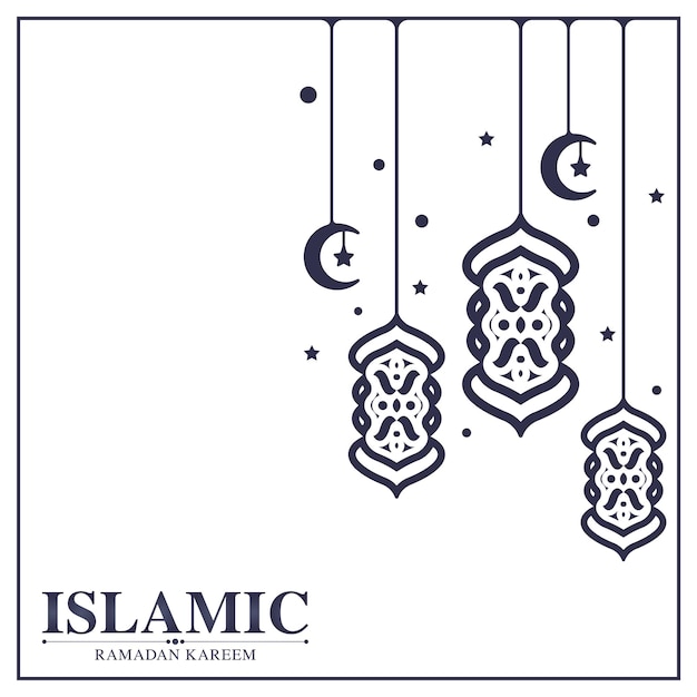 Vettore stile di linea piatta di sfondo ramadan kareem