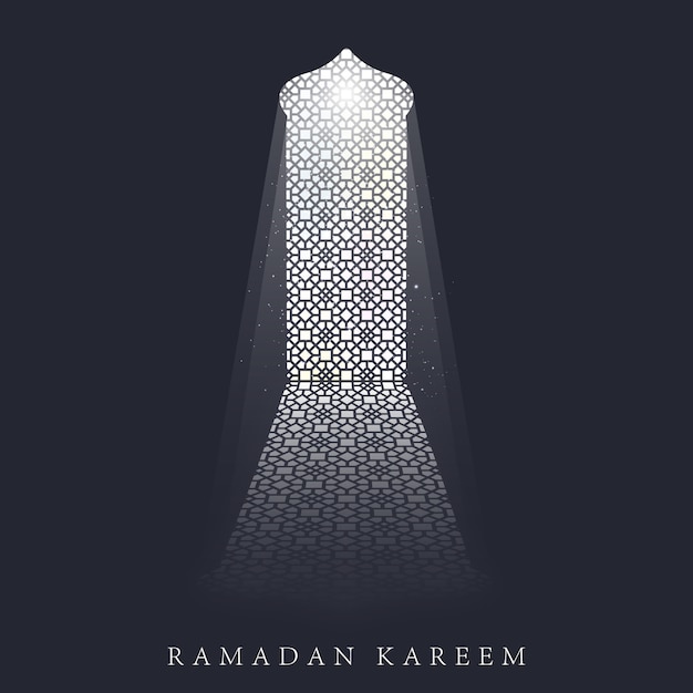 Ramadan Kareem background greeting card template.