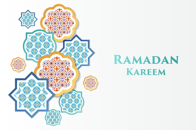 Ramadan kareem background illustration with arabic ornaments