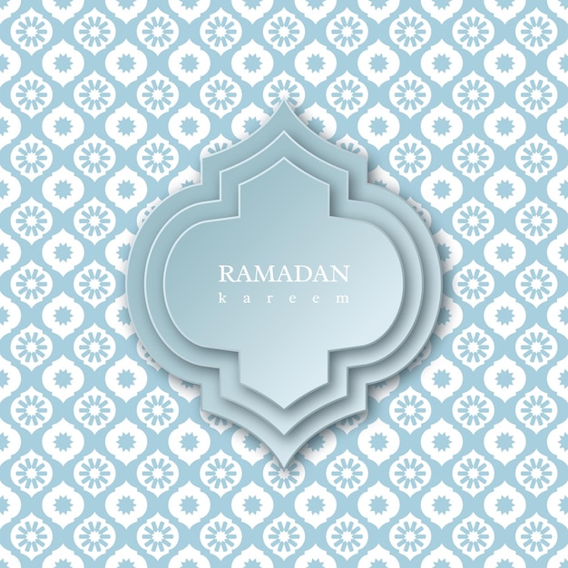 Sfondo di ramadan kareem. modello islamico con elementi tradizionali di carta tagliata. illustrazione.