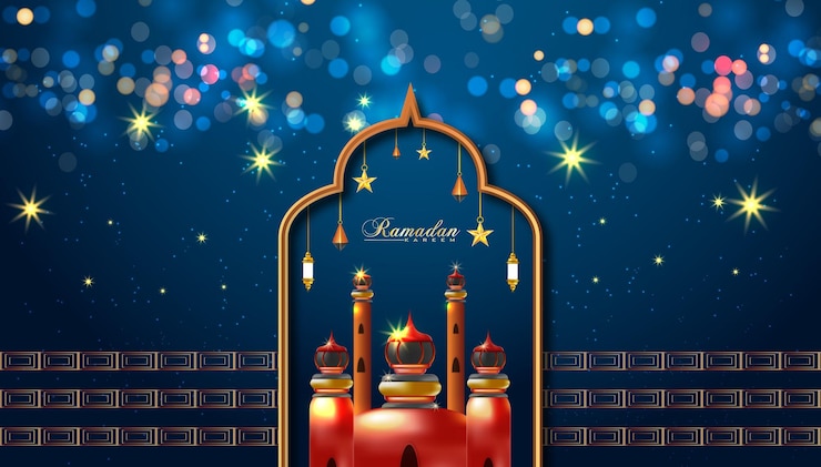 वेक्टर ramadan kareem background wallpaper islamic realistic element muslim background premium vector