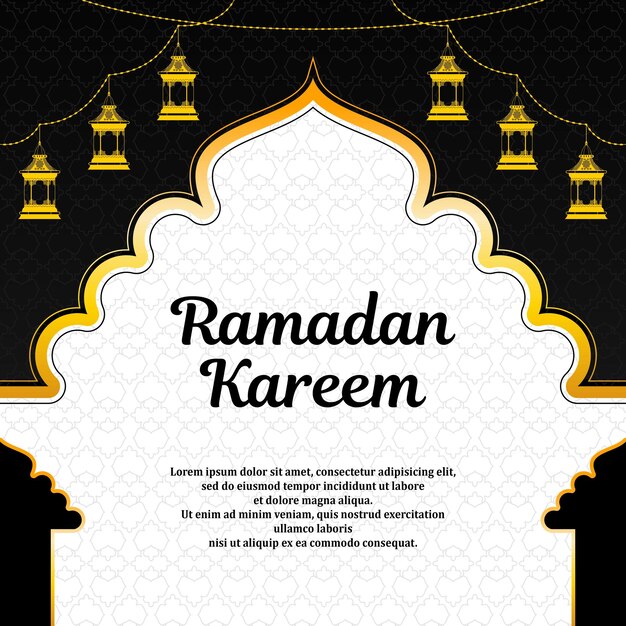 Ramadan kareem background with gold accent