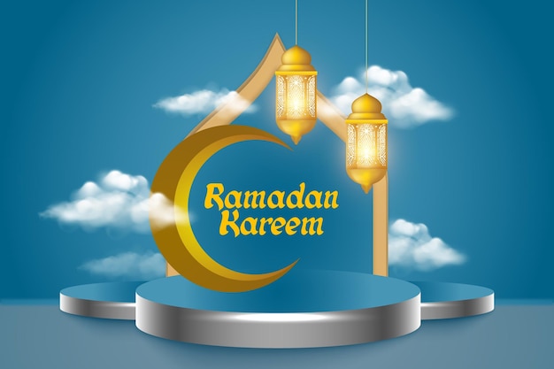 Ramadan kareem background with Islamic elements