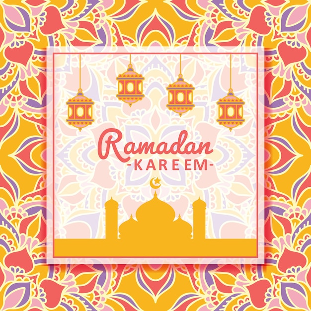 Ramadan Kareem Background with Mandala Ornament