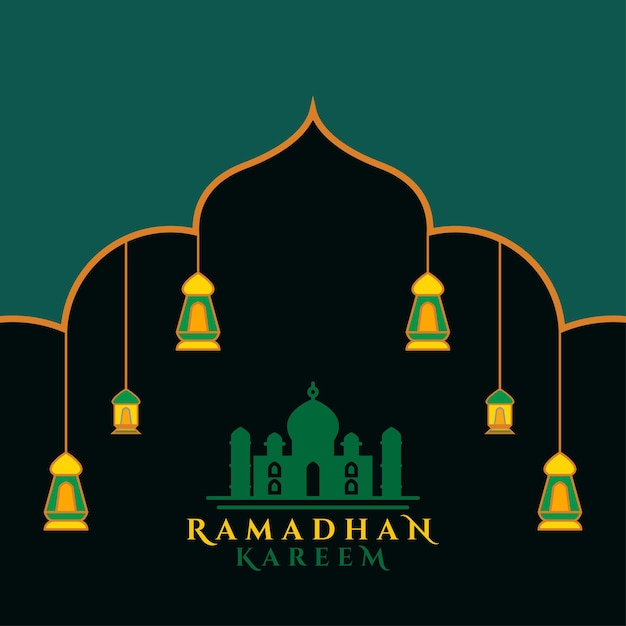 Ramadan kareem background with mosque logo vector