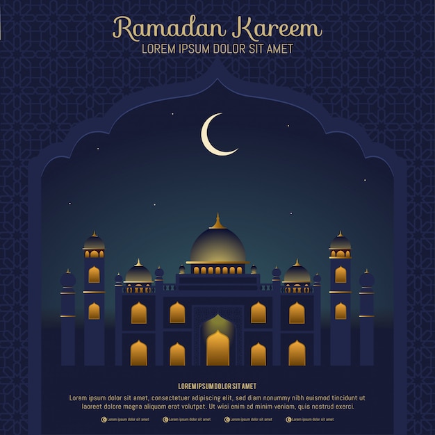 Ramadan kareem background with mosque