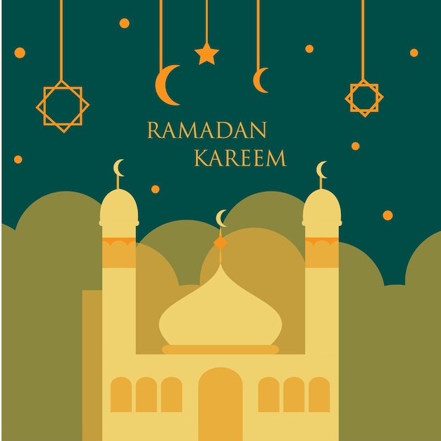 Vector ramadan kareem background with mousque