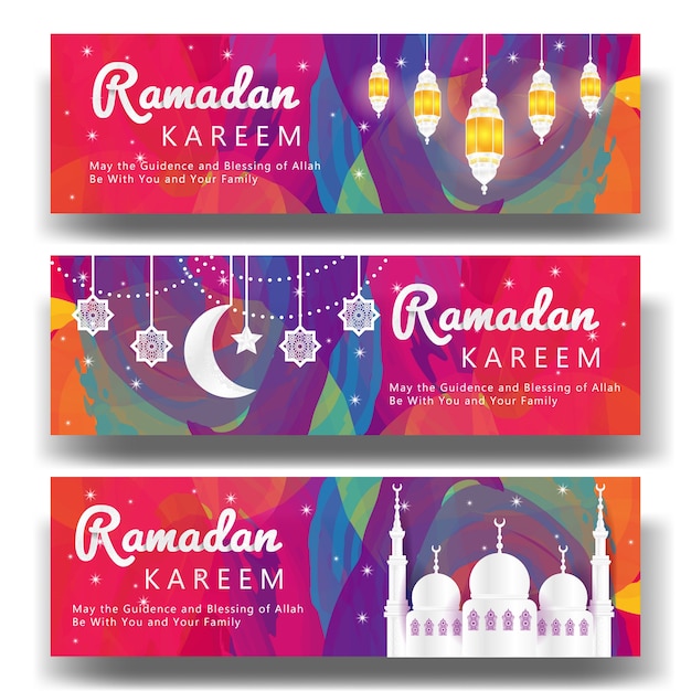 Vector ramadan kareem banner achtergrond