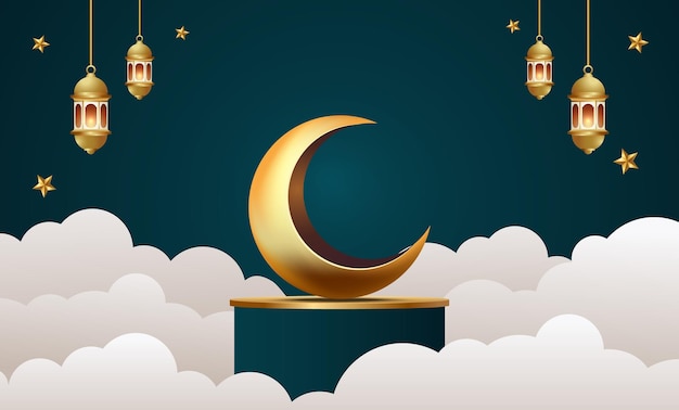 Ramadan kareem banner achtergrondontwerp illustratie