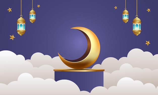 Ramadan kareem banner achtergrondontwerp illustratie