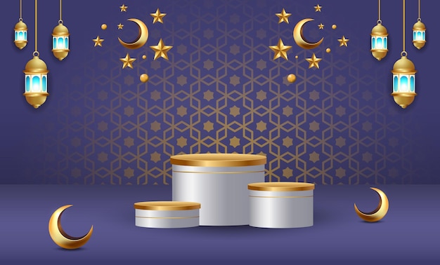 Ramadan kareem banner achtergrondontwerp illustratie