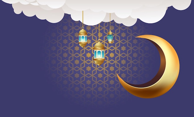Ramadan kareem banner achtergrondontwerp illustratie