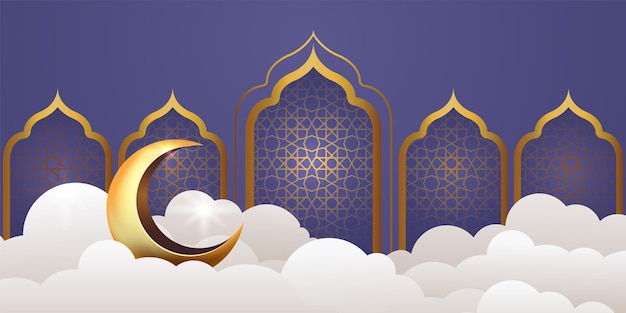 Ramadan kareem banner achtergrondontwerp illustratie