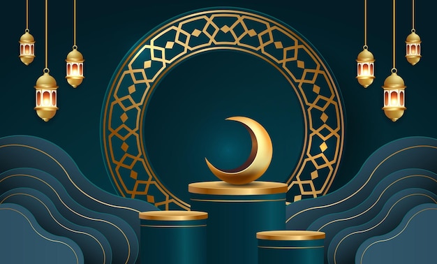 ramadan kareem banner background design illustration