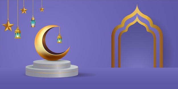 ramadan kareem banner background design illustration