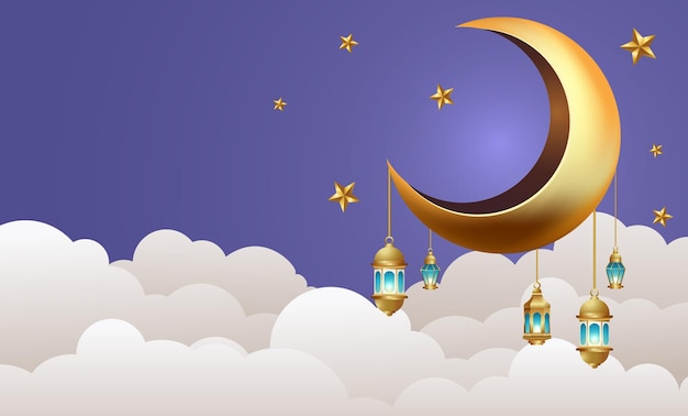 Ramadan kareem banner background design illustration