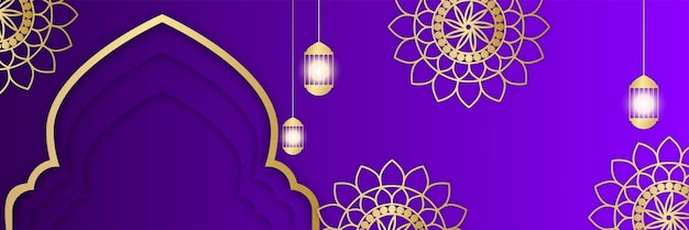 Ramadan Kareem banner background. Lantern, moon and abstract luxury islamic pattern elements background. Vector abstract graphic design banner pattern background template.