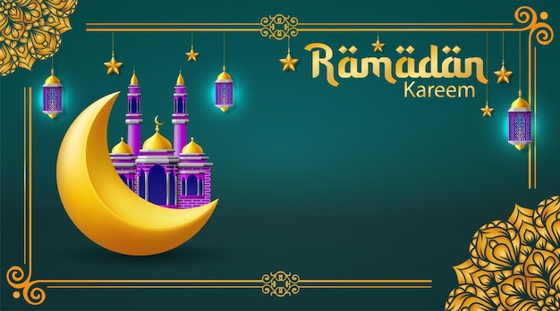 ramadan kareem banner Islamitische viering wenskaart