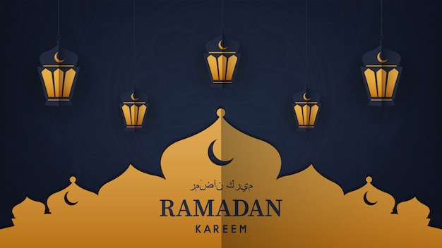 Ramadan kareem banner ontwerp. islamitische achtergrond.