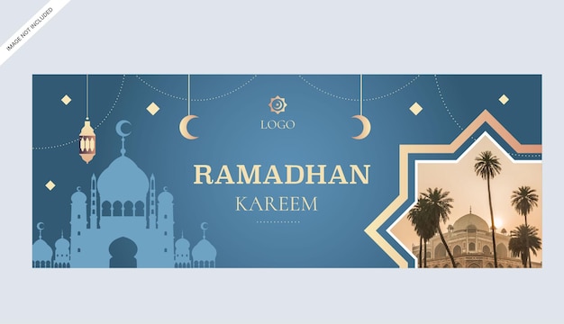 Vettore modello di progettazione della promozione del banner di ramadan kareem